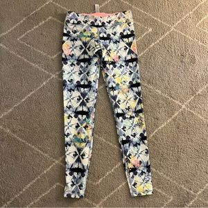 Ivivva leggings, multicolored patterns, girls size 14